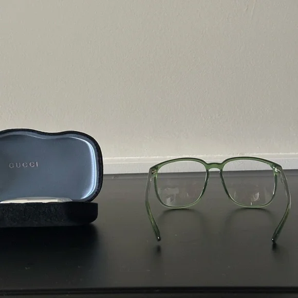 Gucci Transparent Green Glasses with Case - Picture 5 of 7